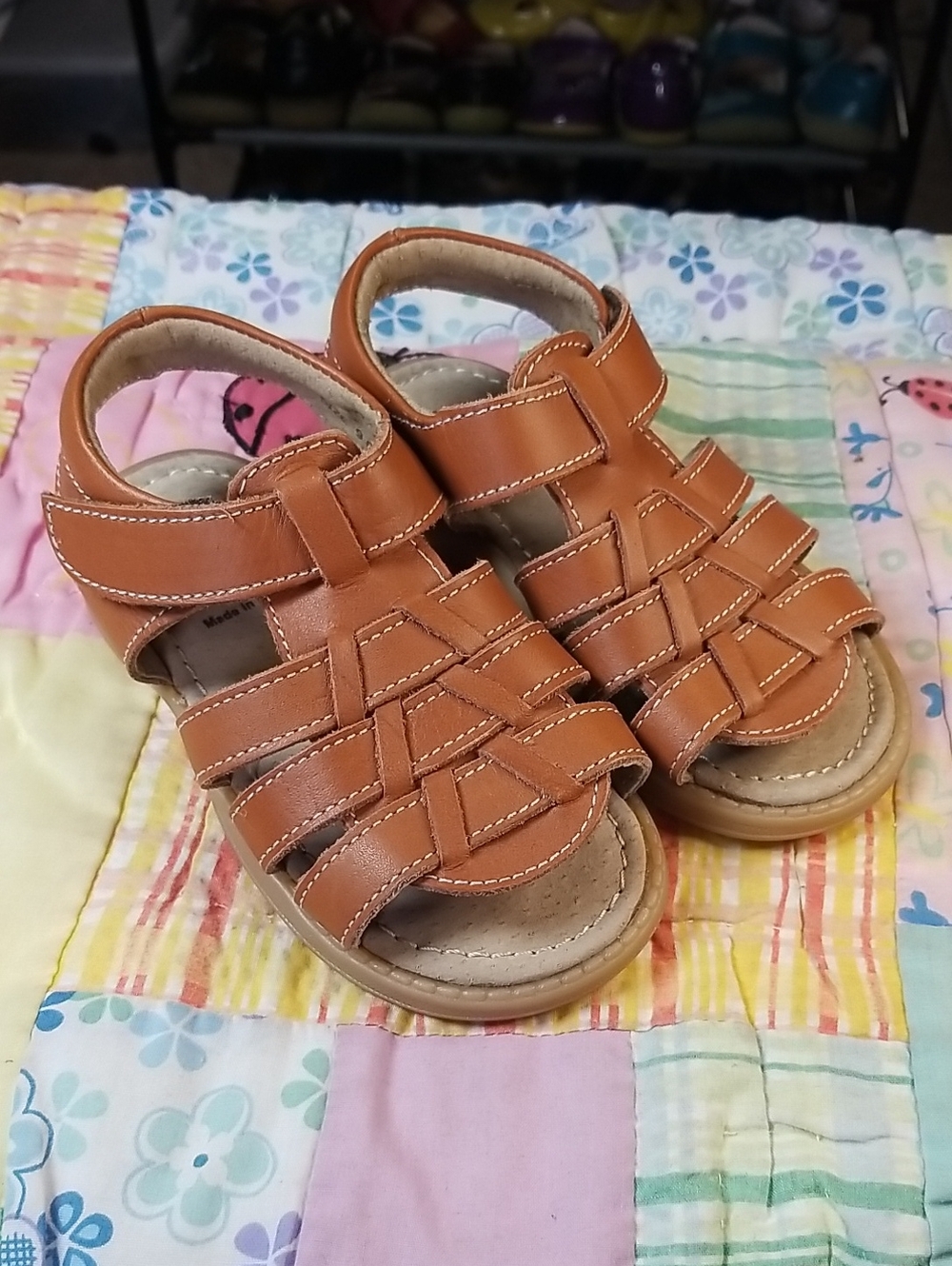 Livie & Luca Size 9 Tan Leather Kids Sandals On Original Arc Soles